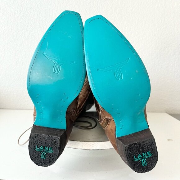 Lane LEXINGTON Over the Knee Womens Cowboy Boots 9 Brown Western Cowgirl Tall - Picture 8 of 12